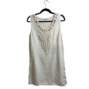 Alessia Pacini - Linen Sleeveless Sheath Dress Beige - Size XS